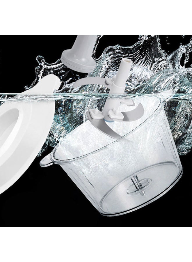 Manual Multi-Purpose Food Chopper for Meat & Vegetables with Transparent Bowl and Stainless Steel Blades - Image 5